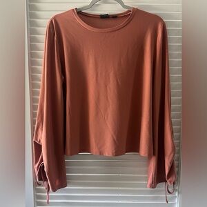 Free Press Dark Coral/Burnt Orangish Long Sleeve Flowy Top SIZE S
